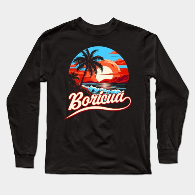 Boricua Puerto Rico Long Sleeve T-Shirt by Vector Deluxe